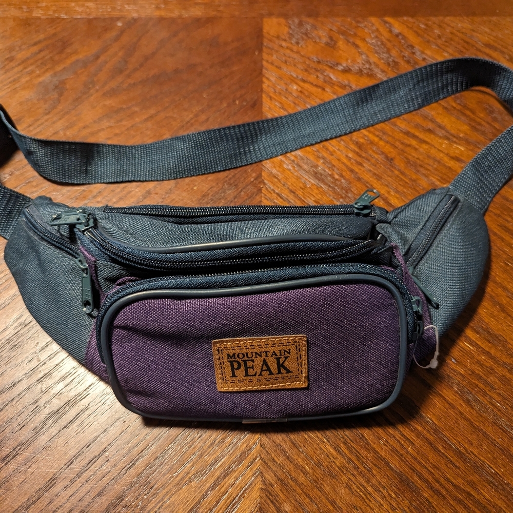 Women's Purple and Black Crossbody Belt Bag